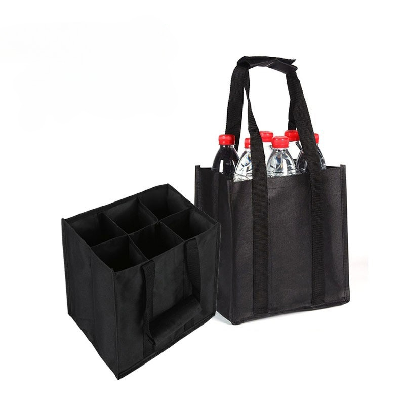 Gift For Her/him Wine Bottle Tote Bag, Non-woven Holiday Wine Bottle Gift Bag, Reusable Shopping Bag, Can Hold 6 Bottles