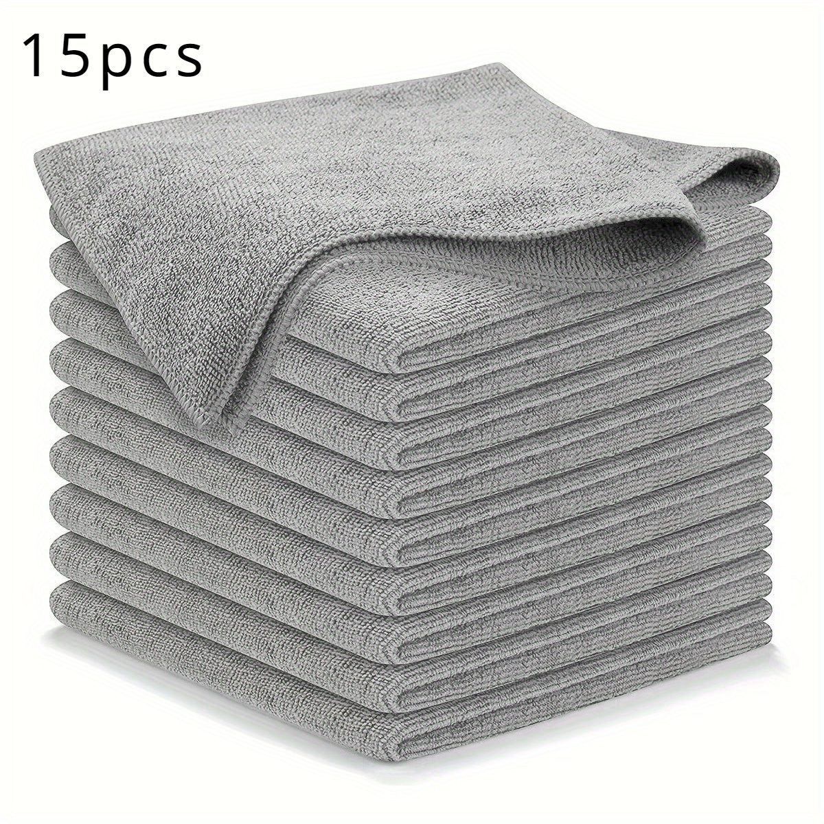 TEMU 15pcs High-quality Fiber Towel Set - Super Absorbent And Quick-drying Detailing Polishing Cloth, Scratch-free Polishing And Care,