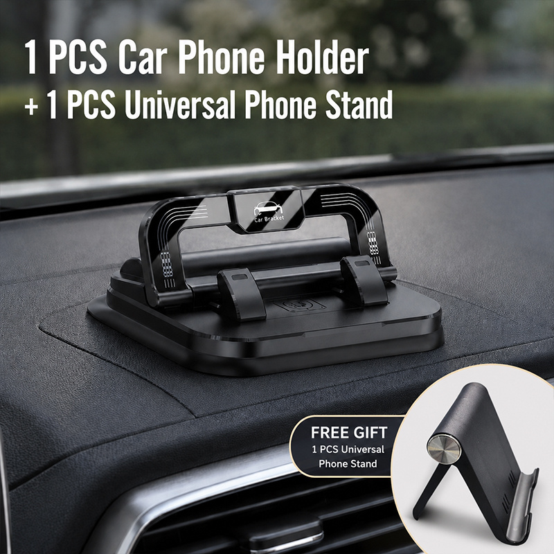 TEMU 2pcs Set (1pc Car Mount And 1pc Phone Stand), For Car Navigation Fixing, Desktop Entertainment And Daily Phone Support, Stable And Non-slip,