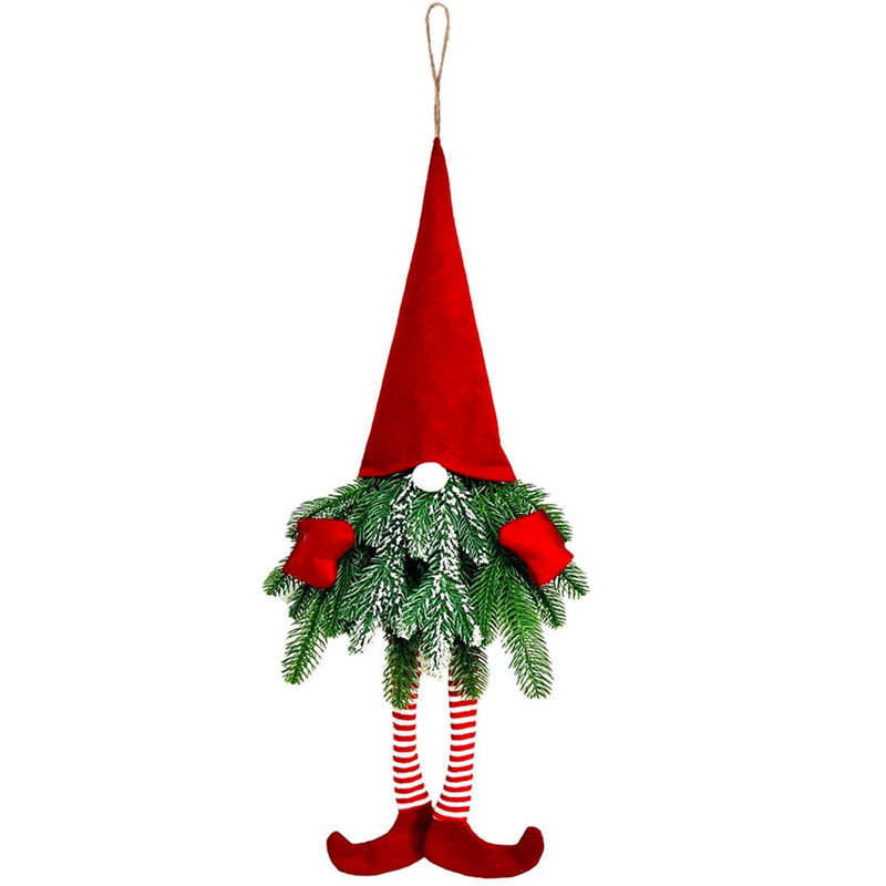 1pc A Long-legged Santa Claus Wreath With Red And , Measuring 27 Inches, Perfect For Festive Christmas Decoration On Walls And Doors - Requires No Power, Feather-free Holiday Decor