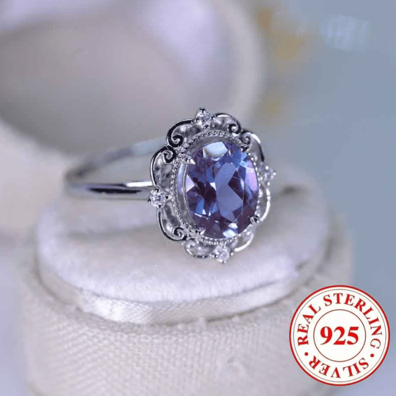 925 Silver Rhinestone Women's Party Ring
