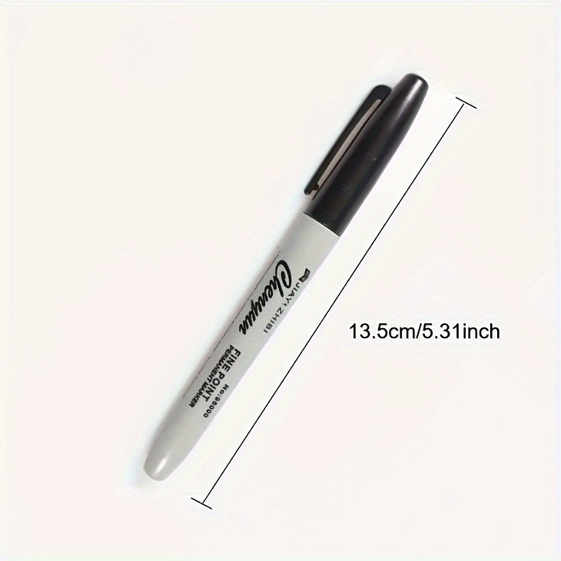12pcs Fine Tip Black Permanent Markers, Quick-Dry & Smudge-Proof, Medium Nib, Waterproof Ink - Ideal for Daily Office Use