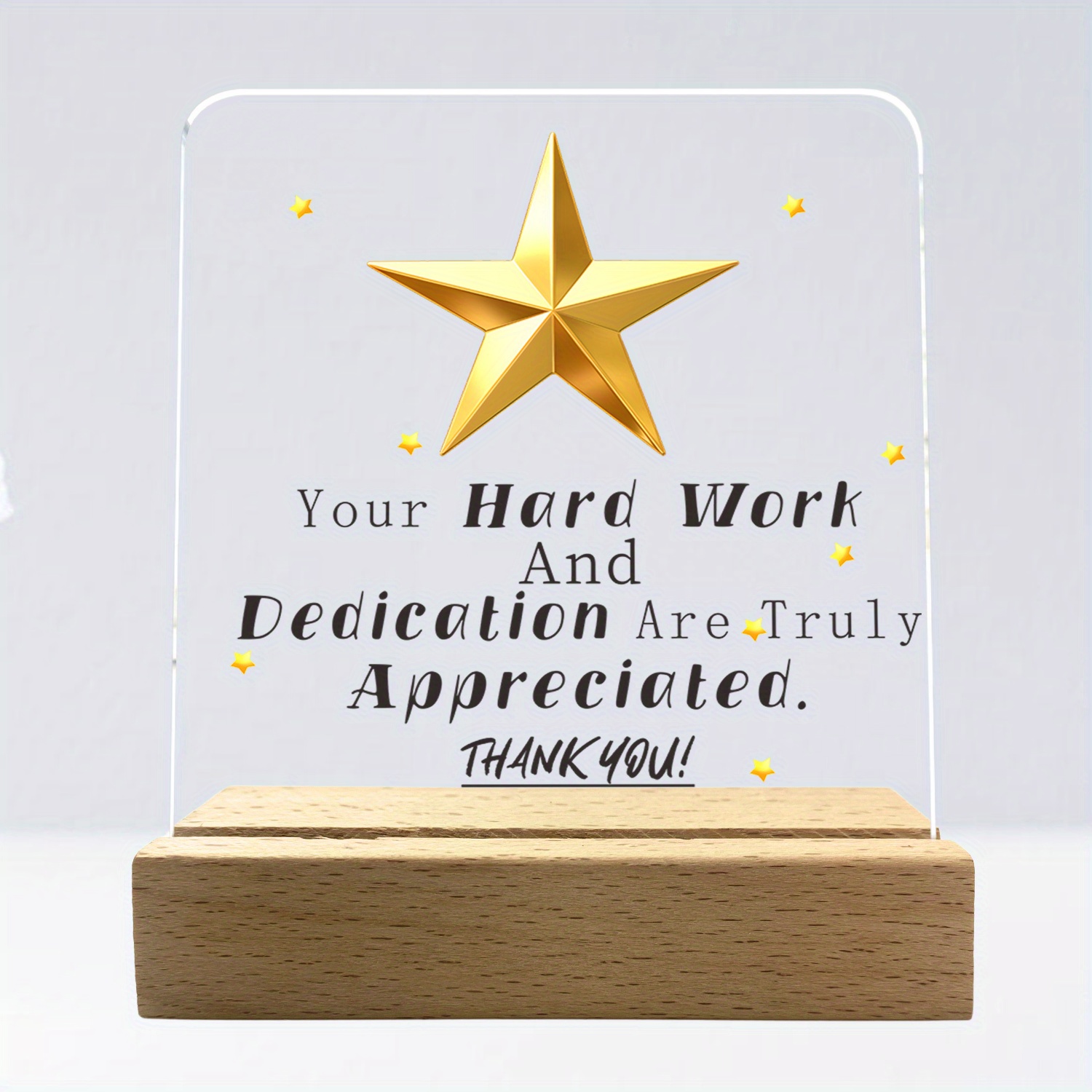 2D Flat, 2D Flat Acrylic Decorative Sign with Wooden Base - Your   and   Are   Appreciated Inspirational Quote, Perfect Thank You Gift for Teachers or Office Desk Decoration, Bohemian Style   Decor | Stylish Modern Wall Art, 2D Flat