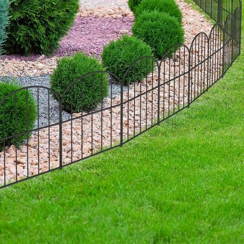 animal barrier garden fence set of 10pcs 12 6l x 16 5 h no dig fence black underground dig protection for dog rabbits metal wire panel border total 10ft length