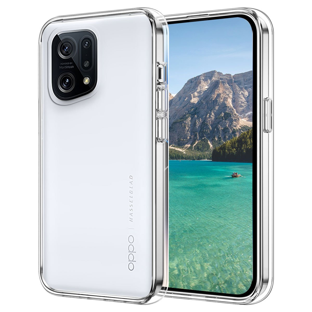 TEMU A Flexible And Shockproof Protective Case For The Oppo Find X5, Offering Full Protection Against Scratches And Featuring A Transparent Back.