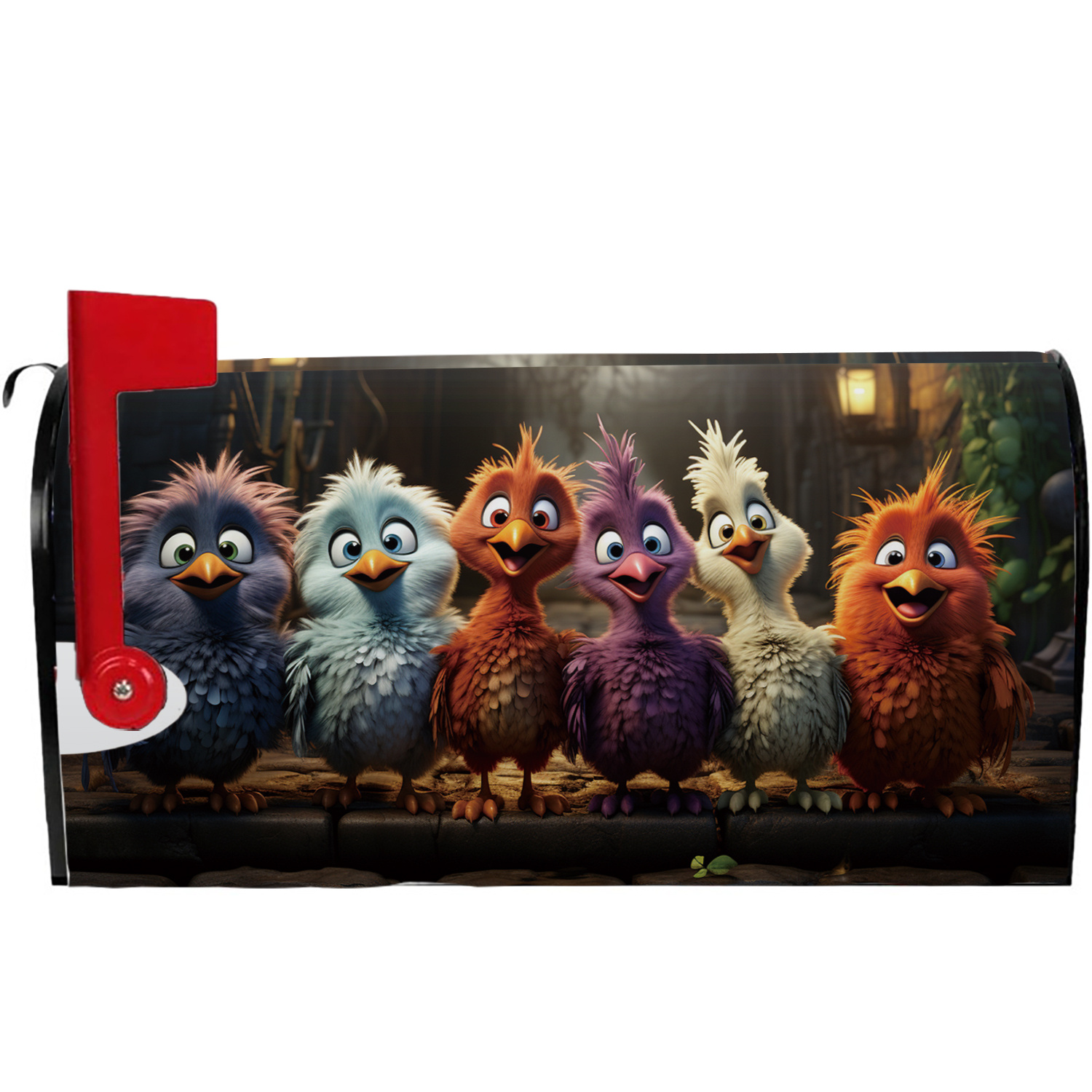 TEMU 1pc Vibrant Cartoon Chick Design Magnetic Mailbox Cover - Durable Polyester, Colorful & Fun Spring/summer Theme, Ideal For Home Garden Patio