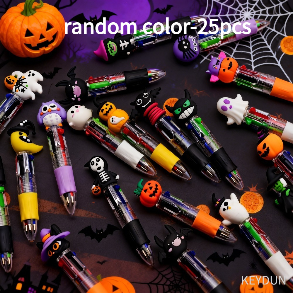 TEMU Random 25pcs Set Of Mini 4-in-1 Ballpoint Pens. Ideal For Trick-or-treat Events, Pranks, And Holiday Gifting. Essential Halloween Additions And