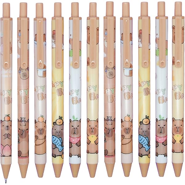 12pcs retractable capybara rollerball gel pens novelty cartoon animal pen black ink for school party office, cute gel pens, fancy pen, needle tip pens, school pens, cute pens bulk, office stationery, school supplies, novelty design, fun stationery, durable construction, fine point tip, retractable pens, students, stationery lovers Product details 0