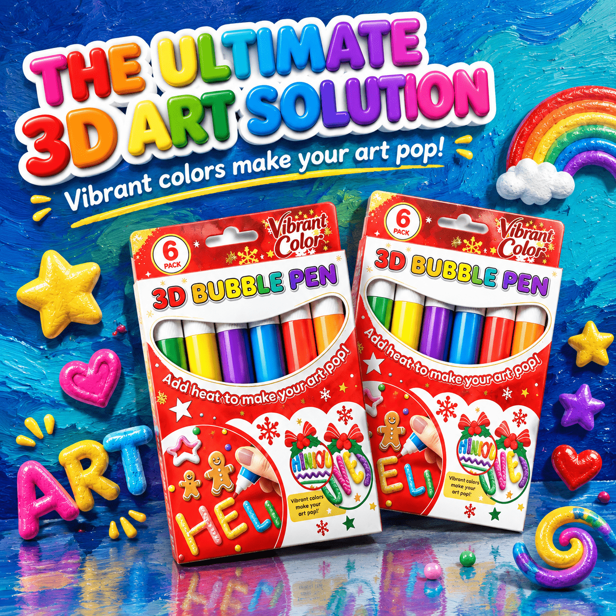 TEMU Juego de 2 piezas, bolígrafos con de relieve 3D, perfectos para hacer tarjetas de , manualidades DIY y regalos festivos