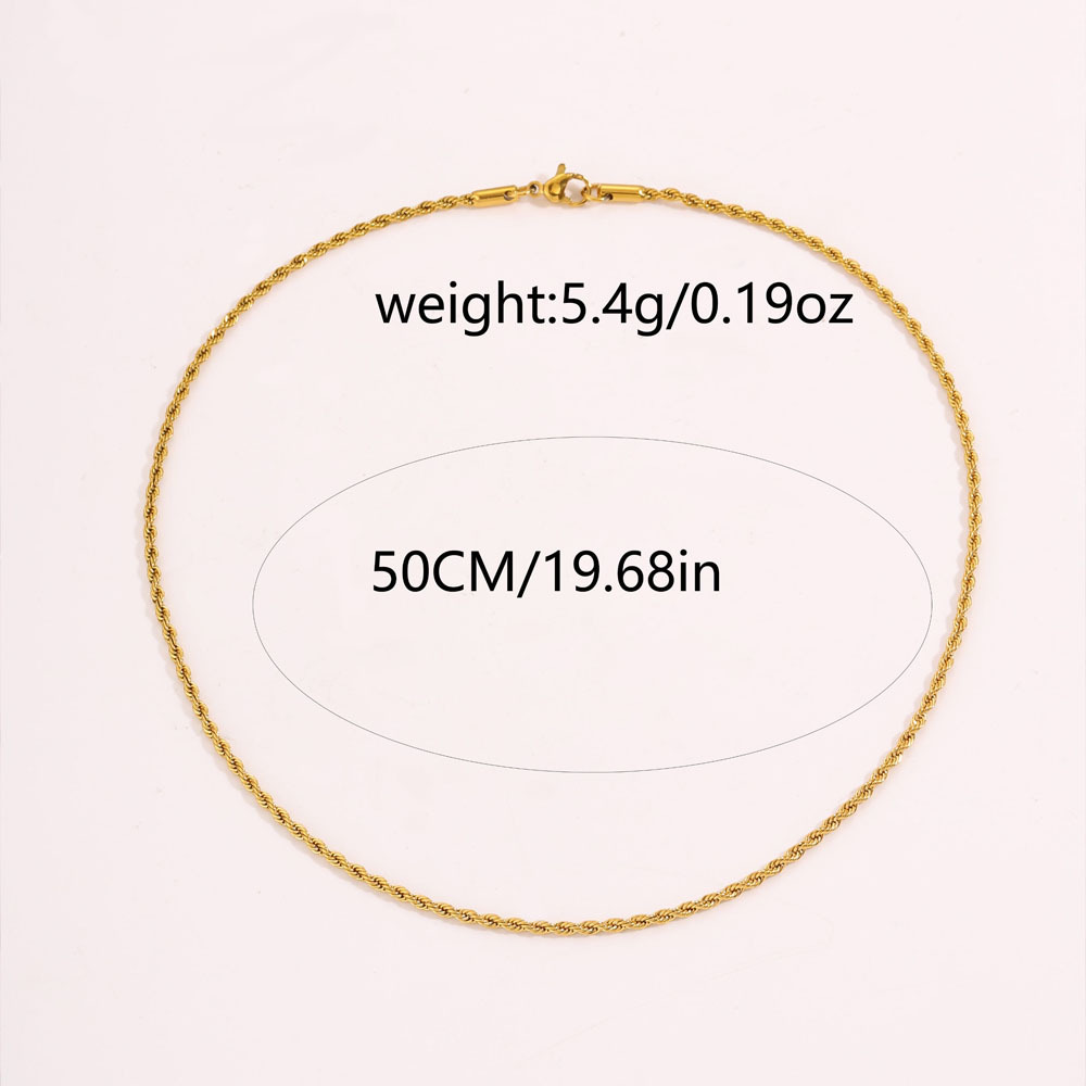Golden Twist Rope Chain Heart Four-Leaf Clover Pendant Necklace