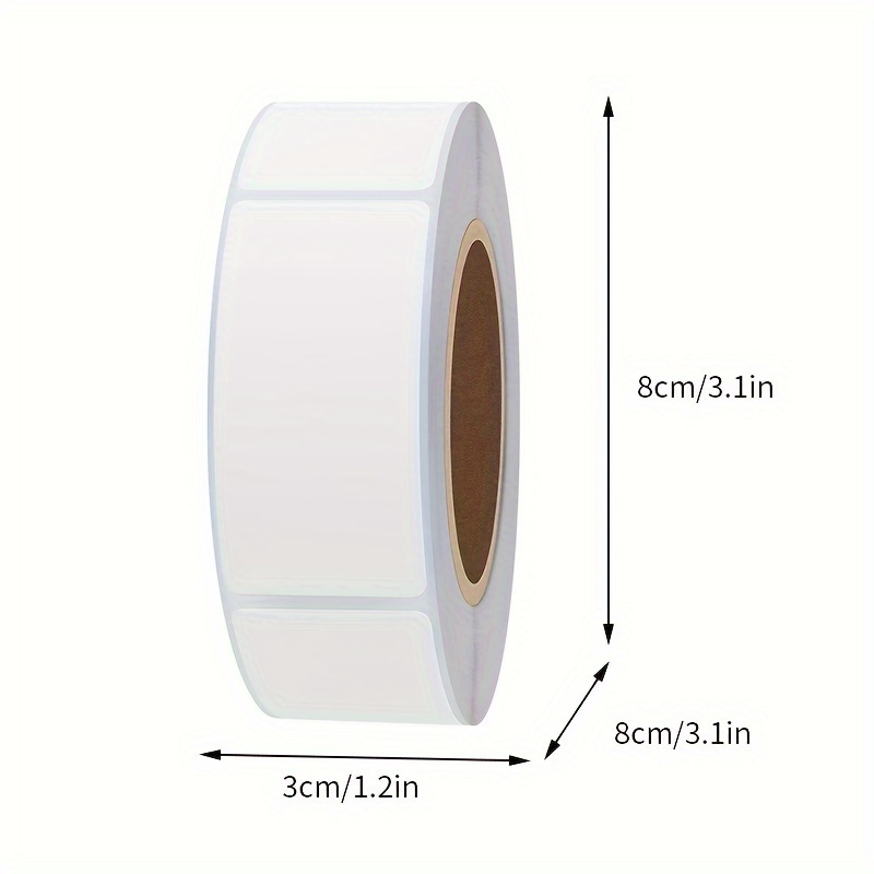 500 One/roll 25x51mm Round Rectangular Synthetic Paper Refrigerator Special Removable Adhesive Label, Plastic Sealing Film Shrink Packaging, Synthetic Paper Adhesive Material