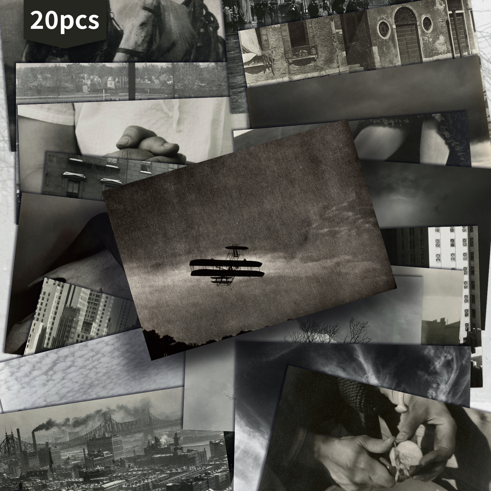 TEMU 20-pack Vintage Horizontal Black And White Photography Postcards - 4x6 Inches Junk Journal Paper, Classic Pinup Illustrations, Collectible