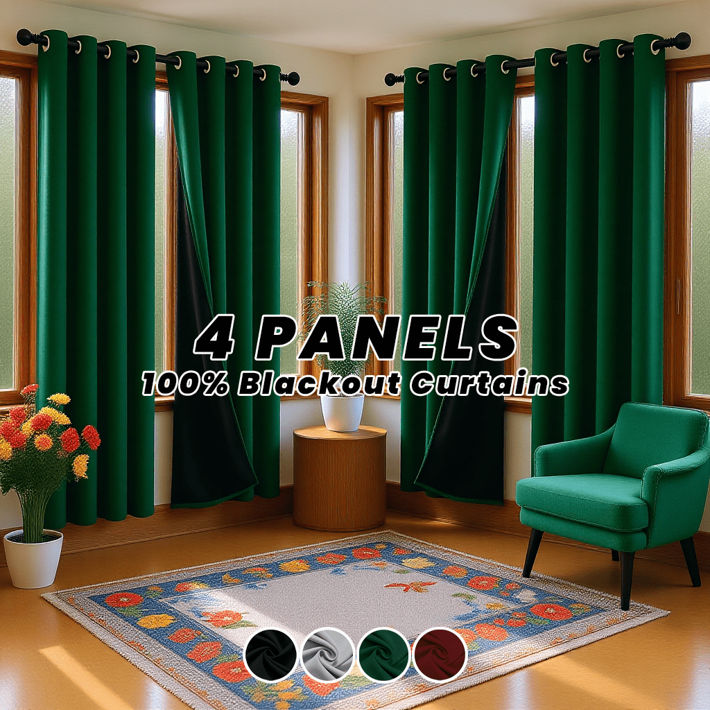 Temu – TEMU 4 Panels 100% Blackout Curtains Heat Insulation Noise Reduction Privacy Protection Velvet Curtains For Living Room Bedroom Curtains For Room