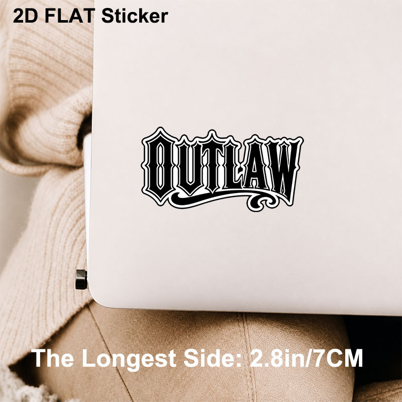 TEMU 2.7inch Outlaw Western Car Sticker, For Cars Trucks Windows Laptops Water Bottles Tumblers Helmets Coolers, Vinyl Decal, Laptop Sticker