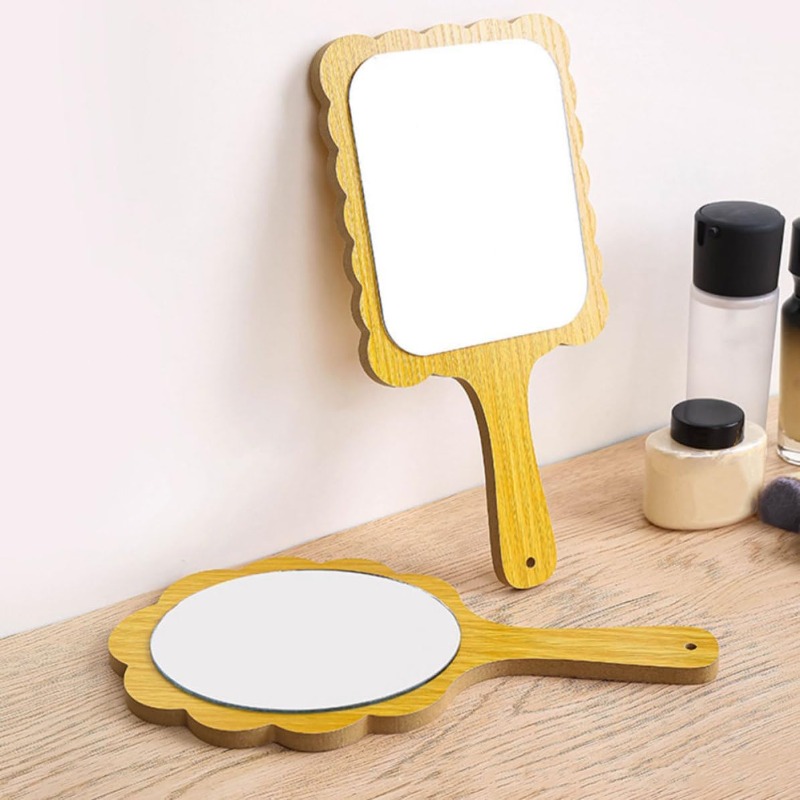 2pcs Small Portable Handheld Cosmetic Mirrors