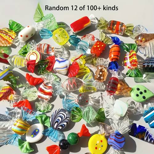 vintage glass candy ornaments handcrafted style glass candies ideal for christmas halloween easter thanksgiving and more no feathers no electricity required random color