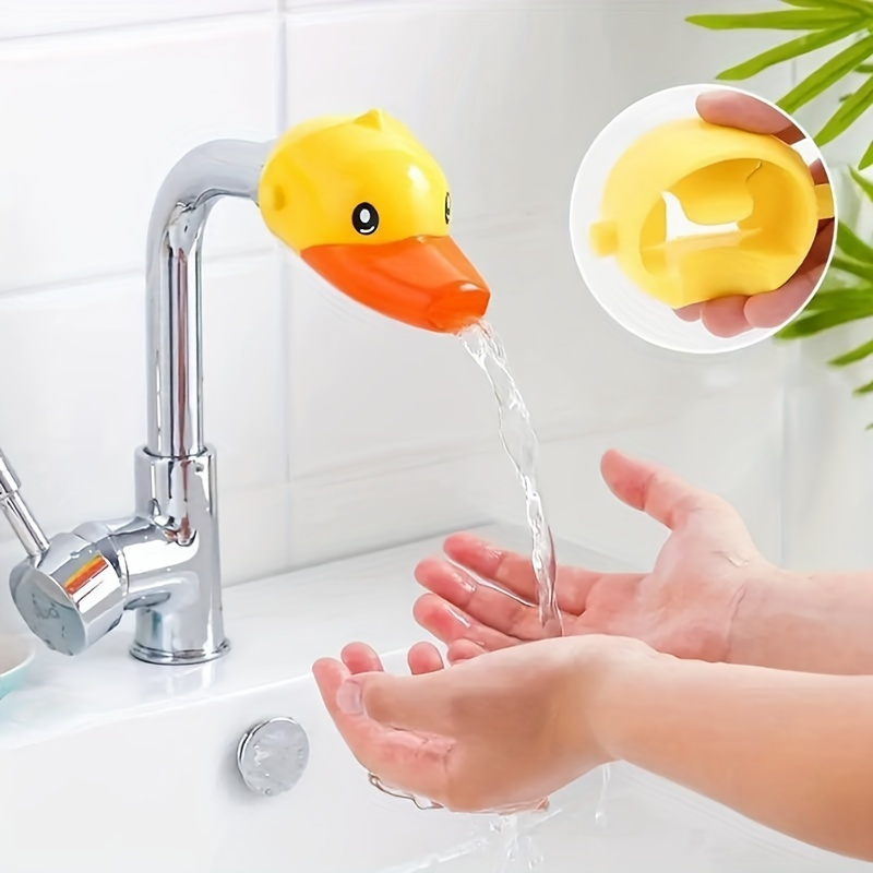 1pc Cartoon Cute Silicone Faucet Extender - Cartoon Pattern, Device And Flow Guide