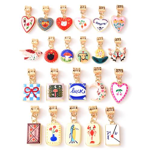 20pcs summer multi color enamel heart shaped flower bow pendants suitable for women to wear as fashionable accessories for diy necklaces bracelets or keychains exquisite jewelry making accessories not to picture styles