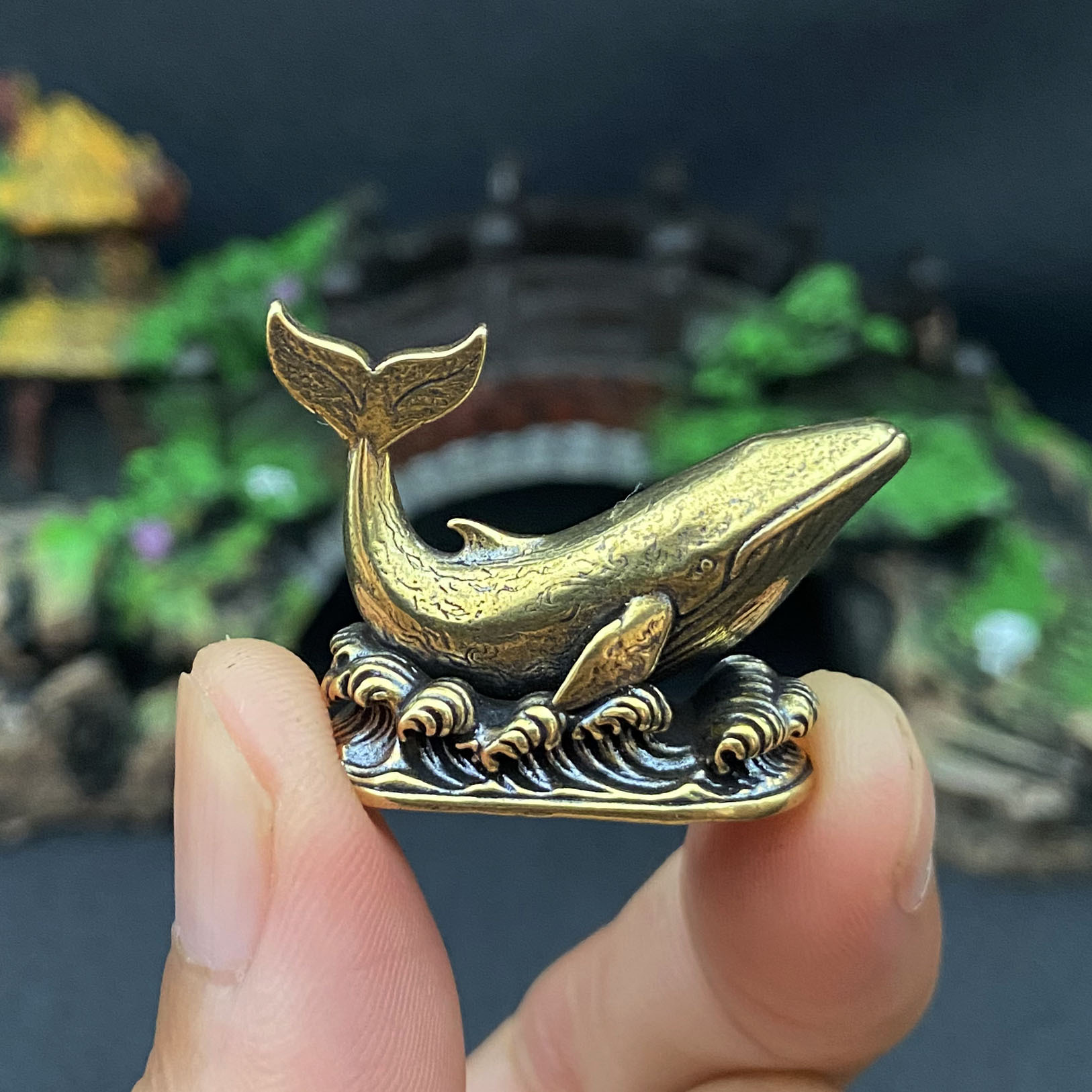 TEMU Figurine d'ornement de bureau en laiton vintage, chevauchant , présentoir sur table de base, petit artisanal décoratif pour bureau d'étude,