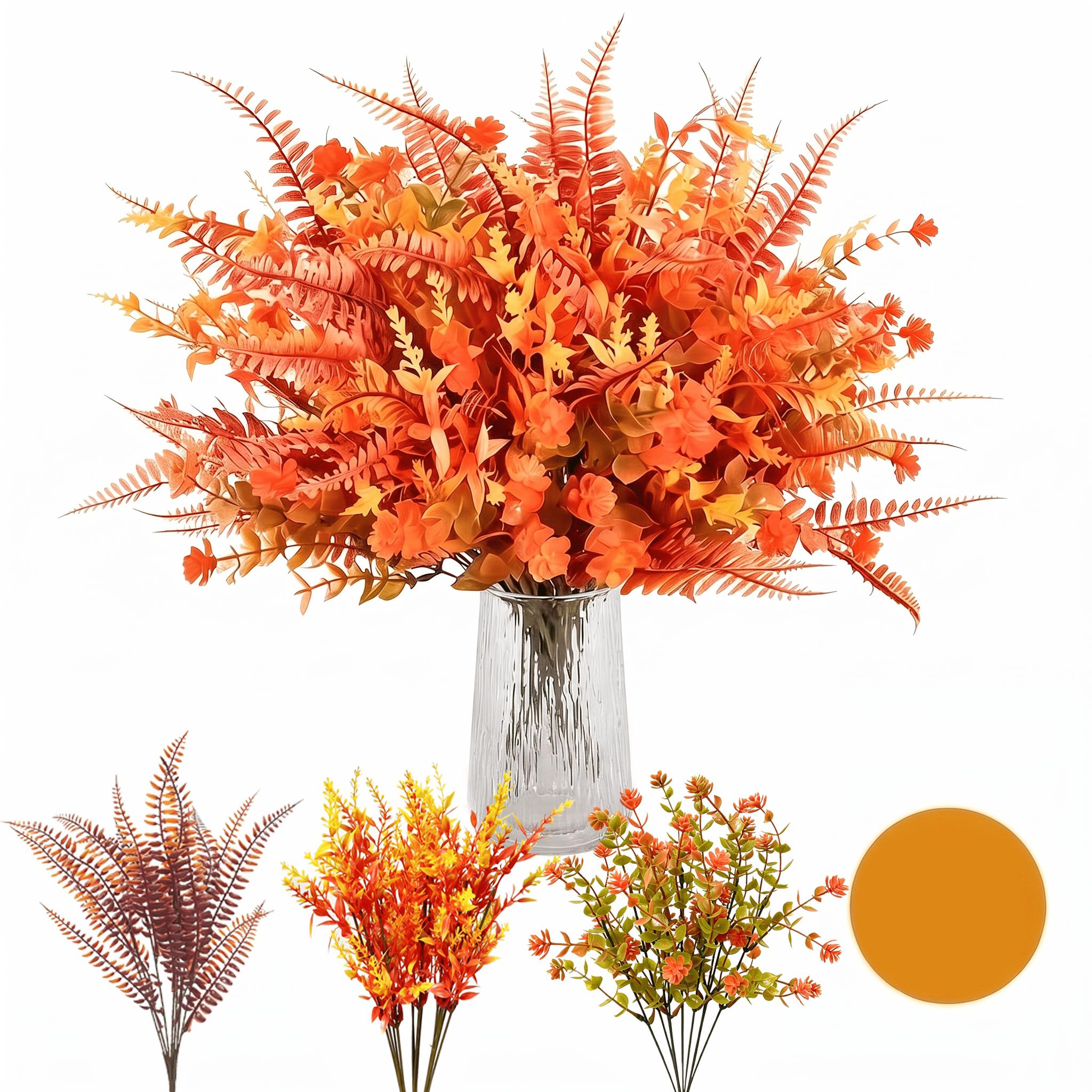 TEMU 20 Autumn Pumpkin Artificial Flowers - Uv Resistant, Ideal For Home And Outdoor Decor, Perfect For Thanksgiving, Halloween, And Christmas,