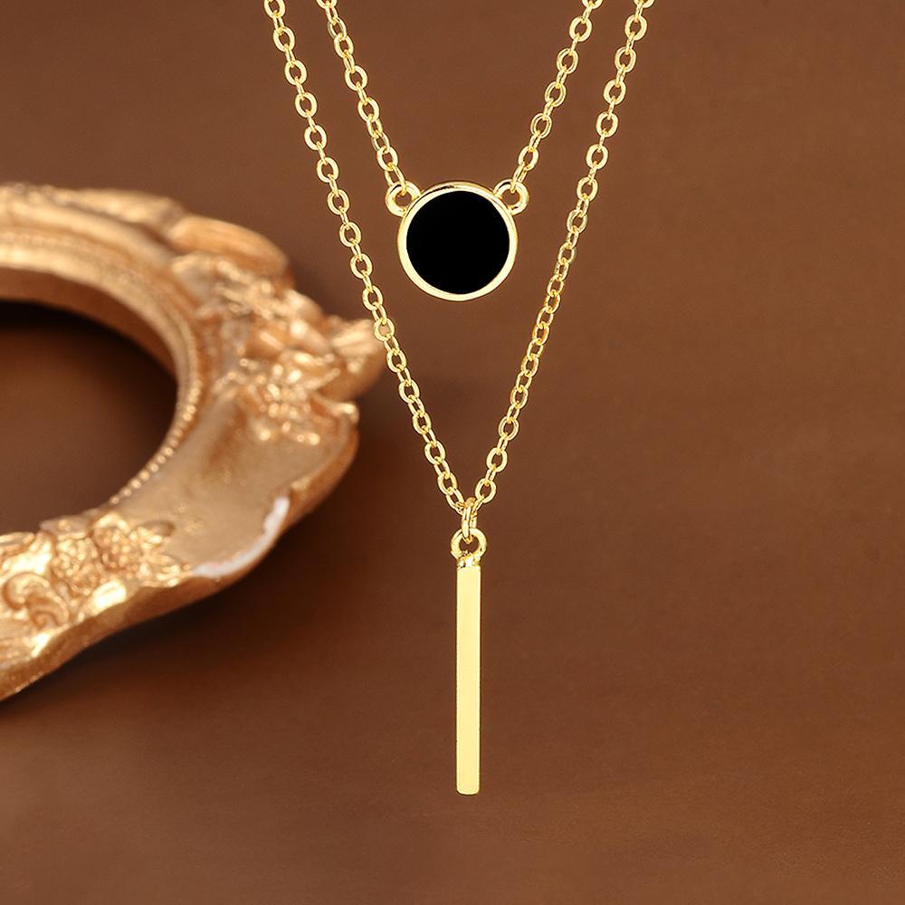 Double-layer Geometric Pendant Necklace