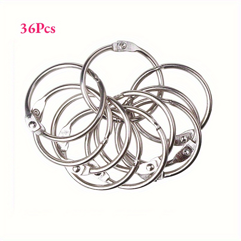 TEMU 12/24/36pcs Binder Rings 1 Inch, Loose Leaf Binder Ring, Rings For Flash Cards, Flash Card Rings, Index Card Rings, Clip Rings, Key Rings