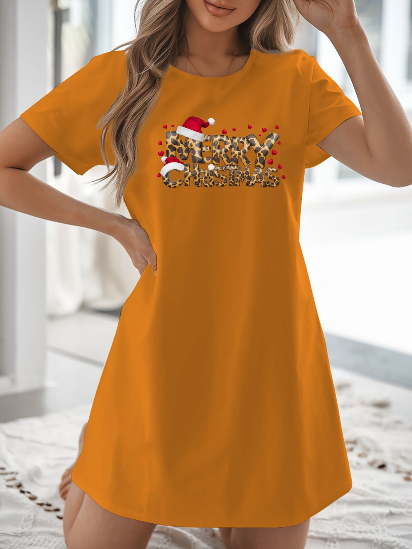womens a happy christmas 2025 casual t shirt dress short - Temu Mauritius