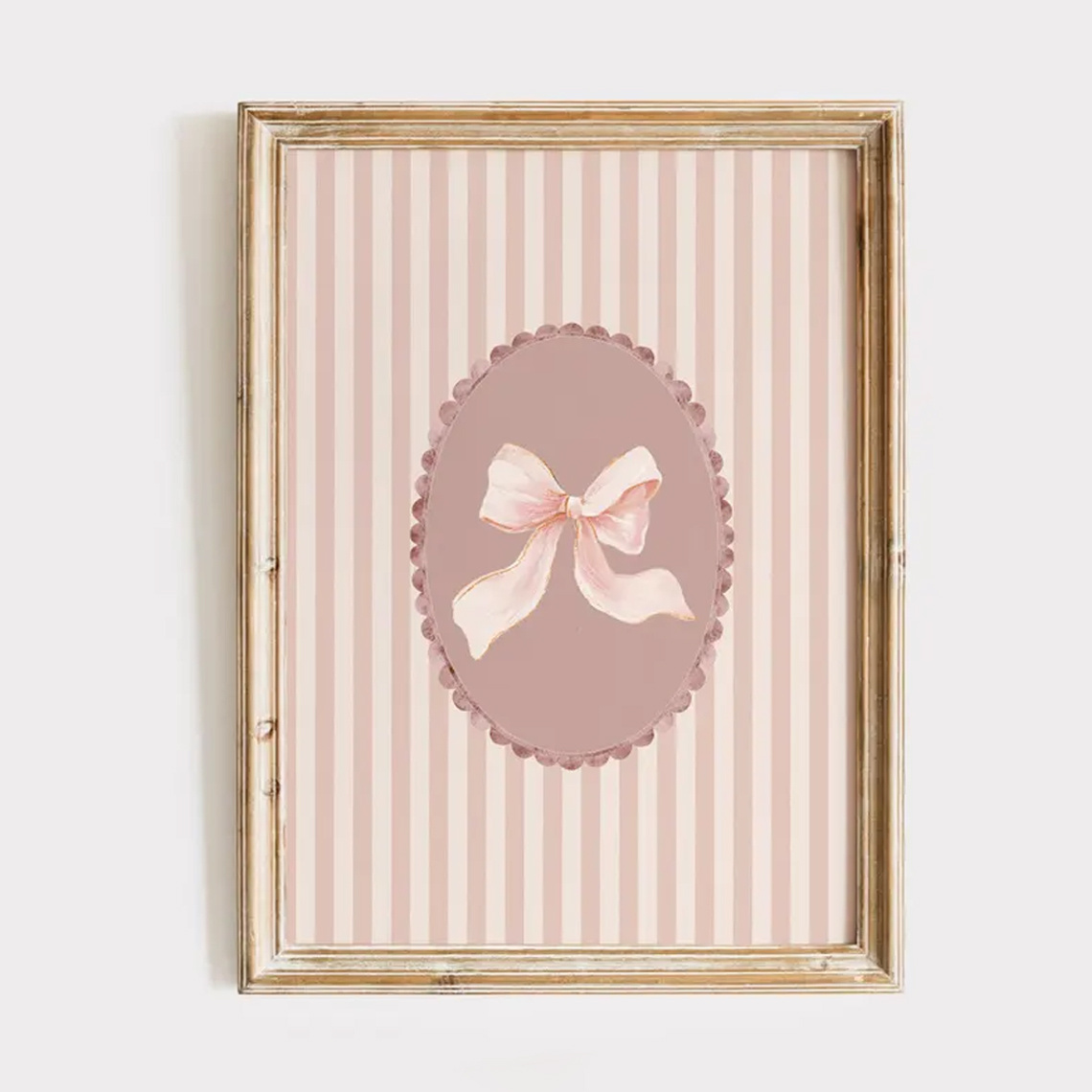 TEMU 2d Flat, Frameless Horizontal Modern Bow Wall Art - Retro Minimalist Pink Bow Suitable For,, Girly Room - Ink Frameless Panel For Contemporary