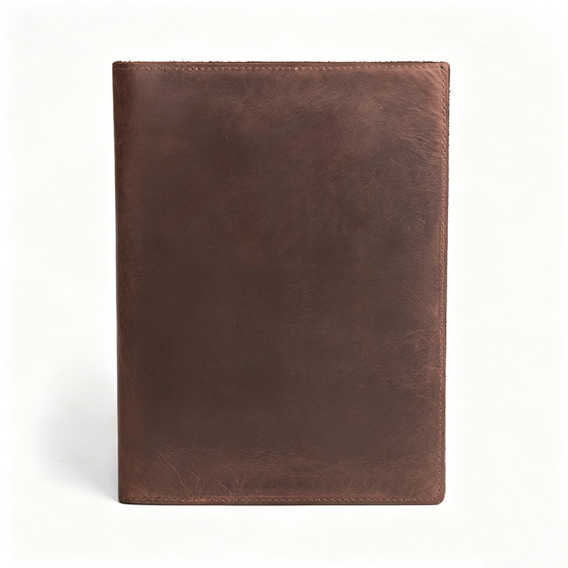 Handcrafted Genuine Top-grain Cowhide Genuine Leather Diary Cover (coffee Brown) with Refillable Notebook Insert, Pocket, Card Slot, and Pen Holder Design, Full-grain Notebook Protective Case