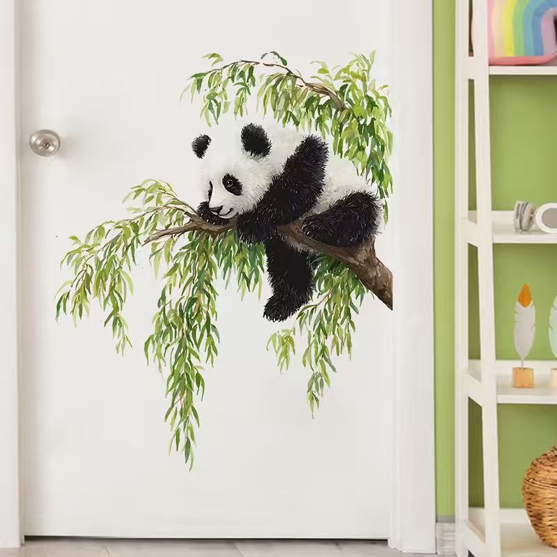 Image of Realistic And Willow Scene Wall Sticker, Self-adhesive Material, Suitable For Room, Entrance Wall Decoration Of Chinese Style Wall Stickers