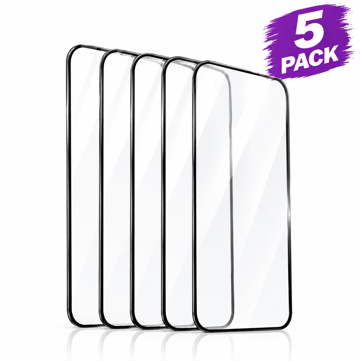 TEMU 5pcs Tempered Glass Screen Protector For Iphone 18 Pro Max/18 Pro, Compatible With Iphone 17/16/15/14/13/12 Series, Full Screen Protective Film,