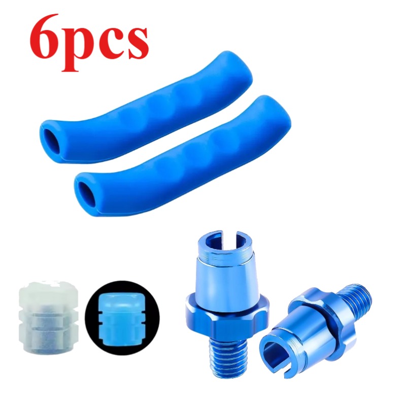 TEMU Juego de 6 piezas de de freno para bicicleta, para de freno, tornillo de ajuste de freno M7 y tapón de boquilla , para de freno antideslizante y
