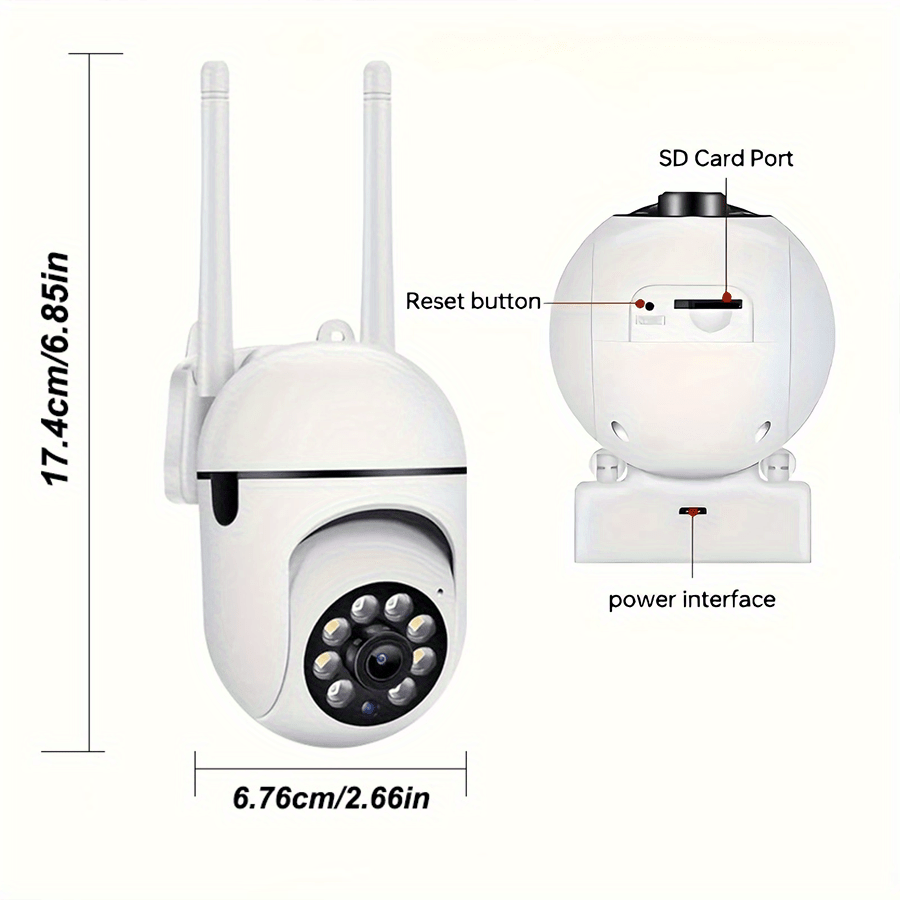 Smart WiFi Security Camera, 1440P HD Video, PTZ with Auto-Tracking, Day/Night Vision, Motion Detection Alert, 2.4GHz Wi-Fi, Indoor/Outdoor Use, with Smart Home Security Solution, USB Powered, ABS Material, for iPhone & Android, 14+ Age Group details 1