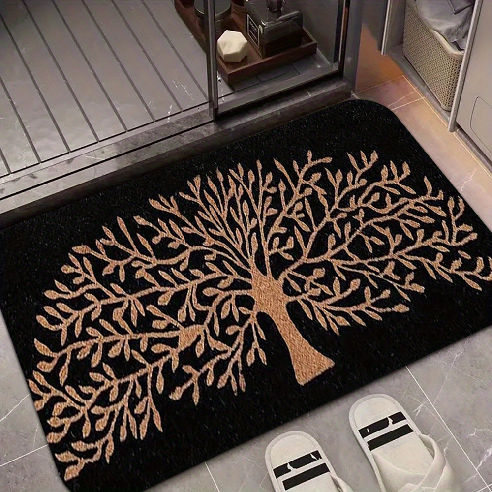 

1pc, Tree Of Life Welcome Door Mat, Polyester Stain-resistant Carpet, Home Porch Decoration, Outdoor Indoor Entrance Floor, Entrance Carpet, Modern Outdoor Entrance Carpet, 1.2cm Sponge Carpet