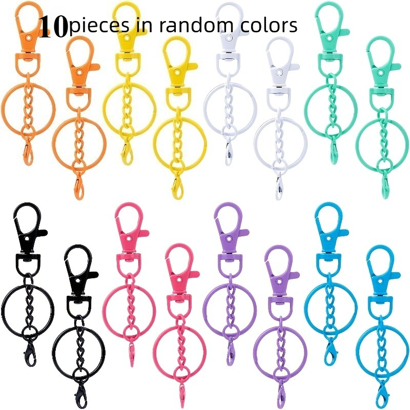 TEMU Keychain Lobster Clasp Colorful Baked Paint Metal Ornament Clasp Small Doll Pendant Fish, Random Color Metal Keychain, Colorful Rotating Lanyard
