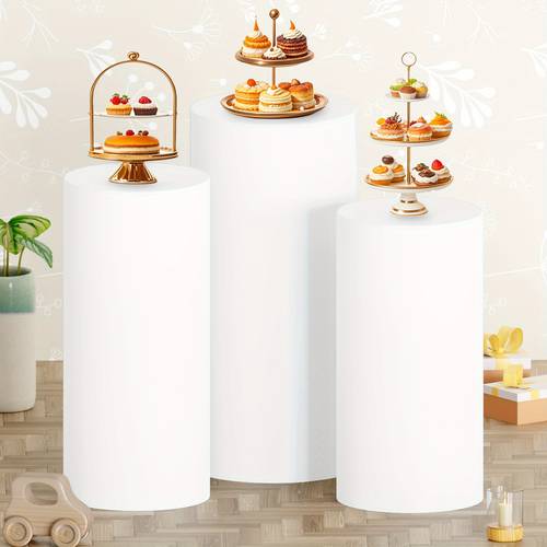 1 ensemble de 3 housse élastique pour de table, nappe à dessert pour fête, mariage ou anniversaire – décoration dévénement ( non )
