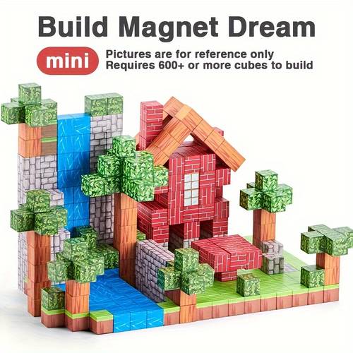 magnetic small open ended magnetic building blocks easy to assemble rich in colors creative toy imagination imaginative play durable toy random patterns