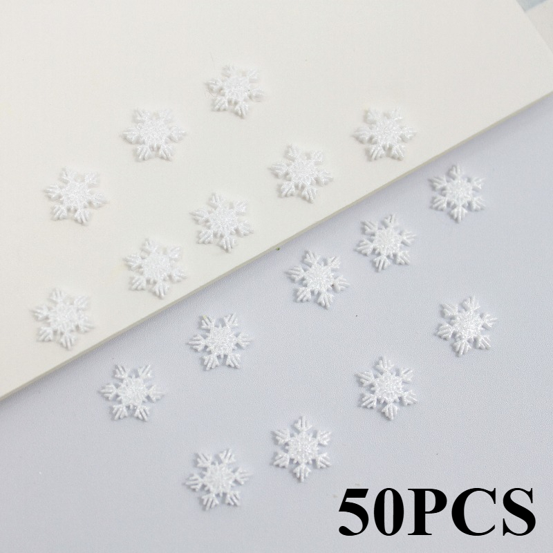 50pcs Sparkling Snowflake Decorations - Glittering Flat-back Resin Snowflakes Suitable For Decorative Crafts,, Christmas Tree & Winter Decor - Versatile For Diy, Resin, Gift ()