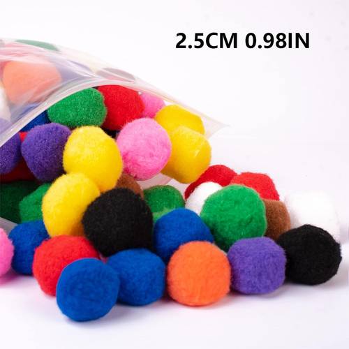200pcs 2 5cm assorted pompoms with 100pcs wiggle eyes multicolor arts and crafts pom poms balls diy art decorations jxb
