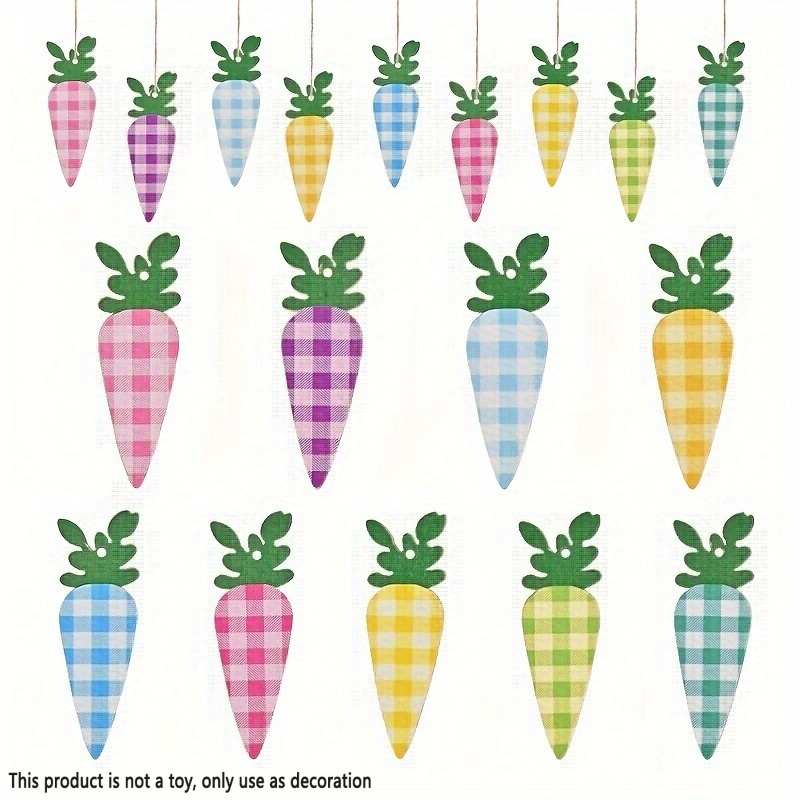 

18pcs Easter & Spring Set - Retro Wooden Hanging Decorations , Blue, Purple, Pink - Outdoor Festivals & Parties (includes Rope)