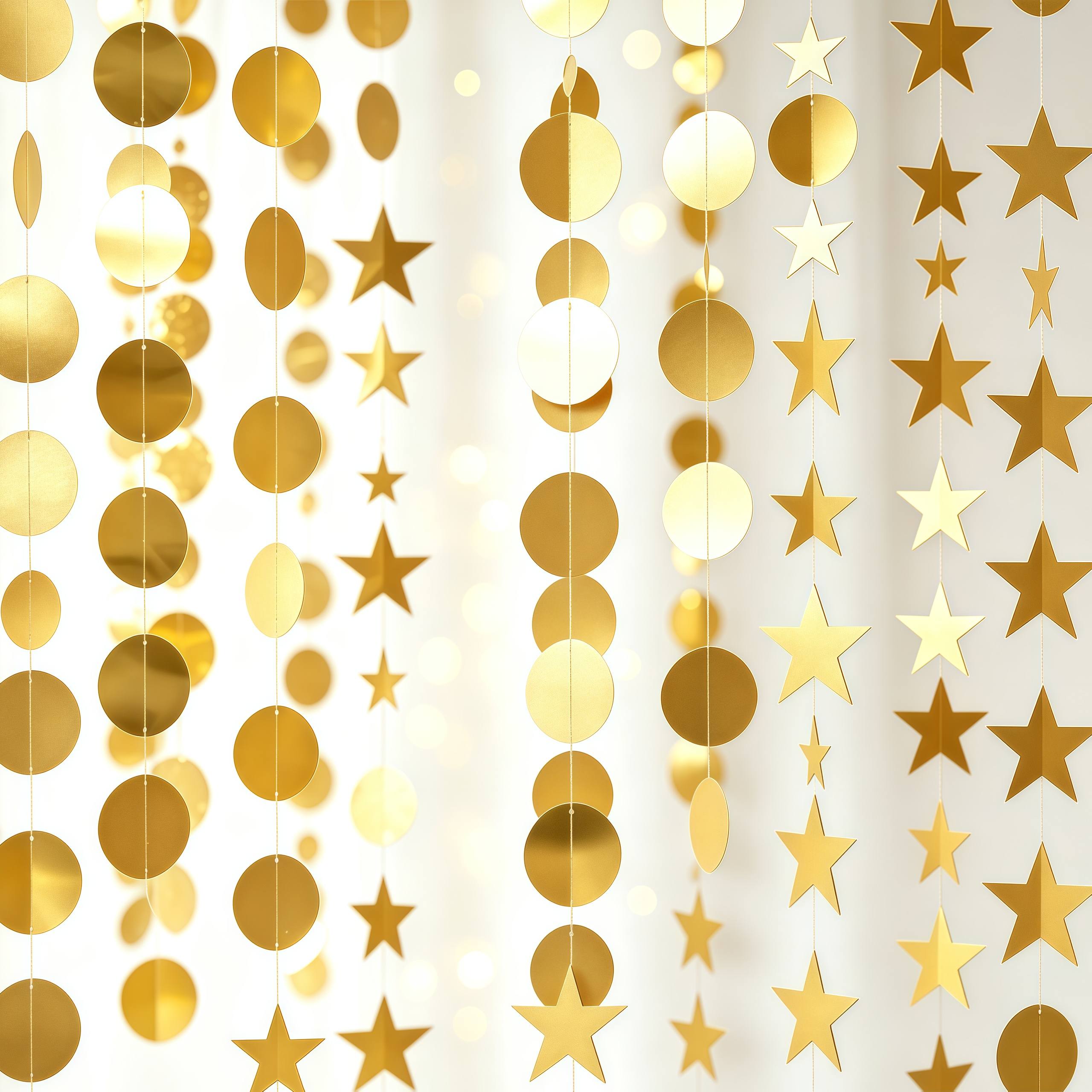 TEMU 2pcs And Garland Set, Double Sided Reflective Hanging Decor, Birthday Wedding Anniversary New Year Holiday Party, Party Hosts And , Shiny Party