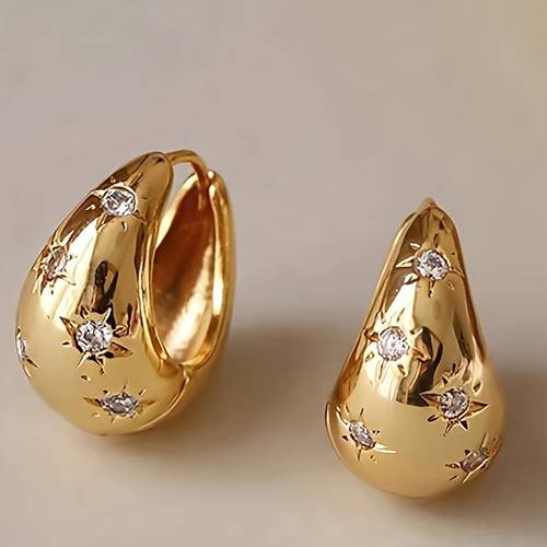 vintage style golden starburst earrings shiny alloy casual outfits and gifts special occasion jewelry starburst design alloy jewelry earrings
