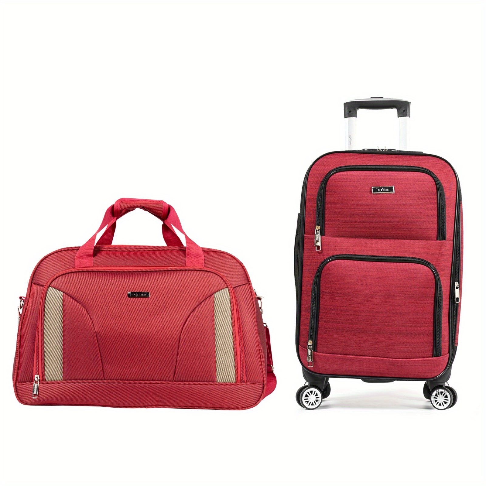 TEMU New Large Capacity Scratch-resistant Business Travel Luggage, 360Â° Foldable Carry-on With Swivel Wheels And Dual Handles, Travel Bag With Handle