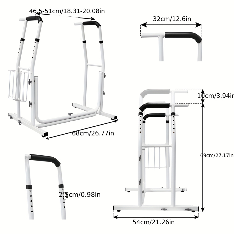 Image of Toilets Height Adjustable Toilet Support Aid Wc Support Frame Support Aid Safe Comfortable Load Capacity 200kg