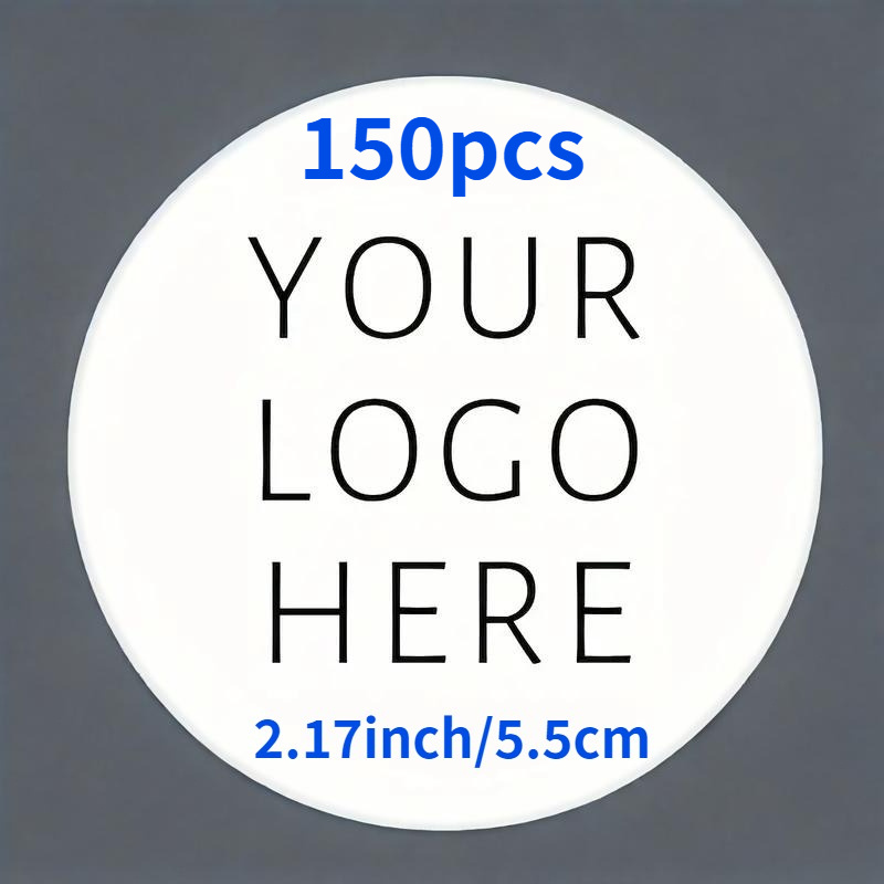 TEMU 3/4/4.5/5/5.5/6cm Custom Personalized Label Stickers, White Background Round Waterproof Stickers, Suitable For Birthdays, Baptisms, Weddings,