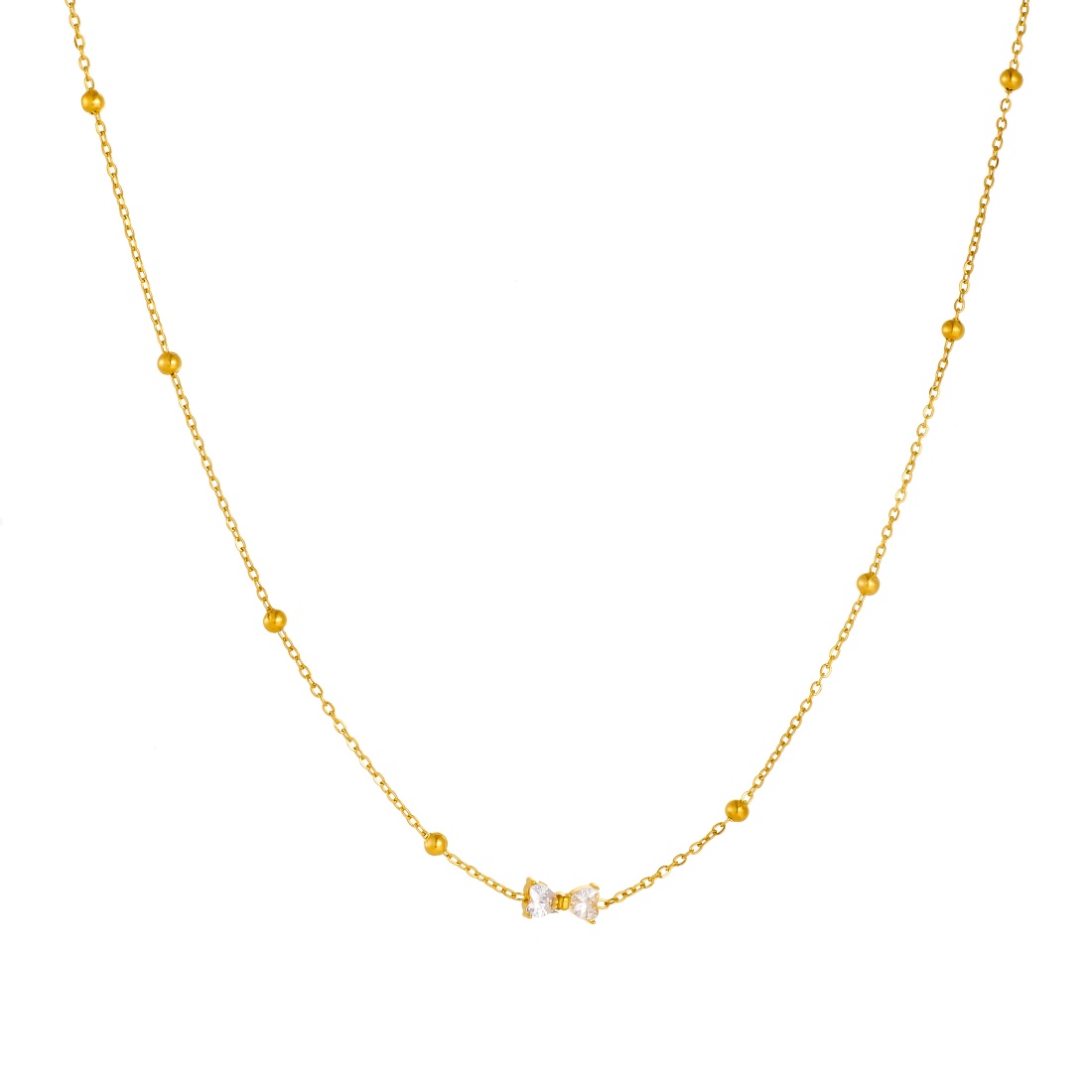 Women's Elegant Stainless Steel Bow Necklace, Gift for Her