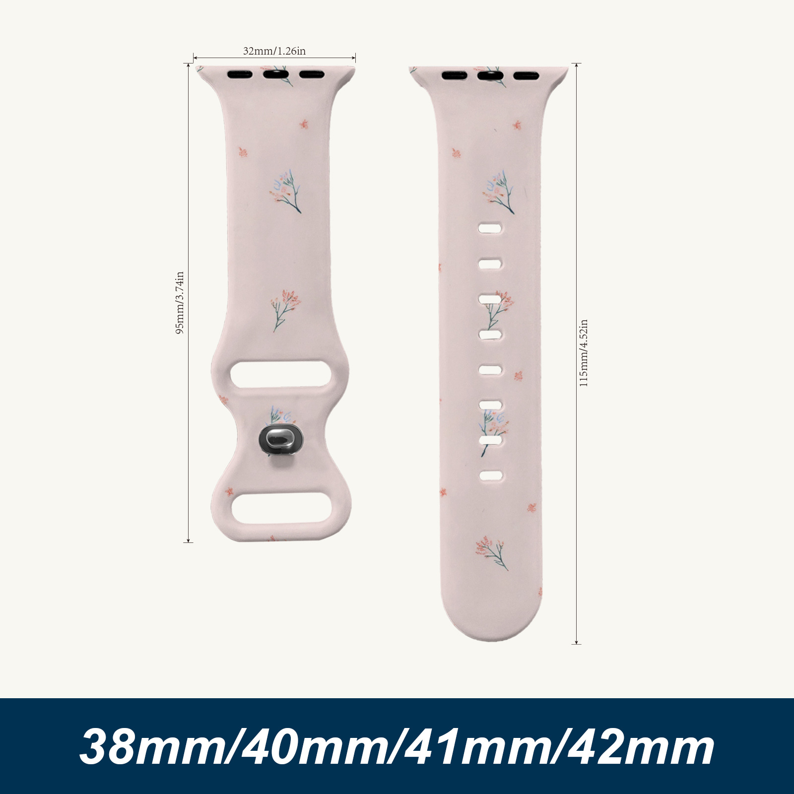 TEMU Сумісний з Apple Watch /2/3/4/5/6/7/SE та Ultra 1/2/3, регульований розмір для , або особистого використання, модний принт, зручна установка