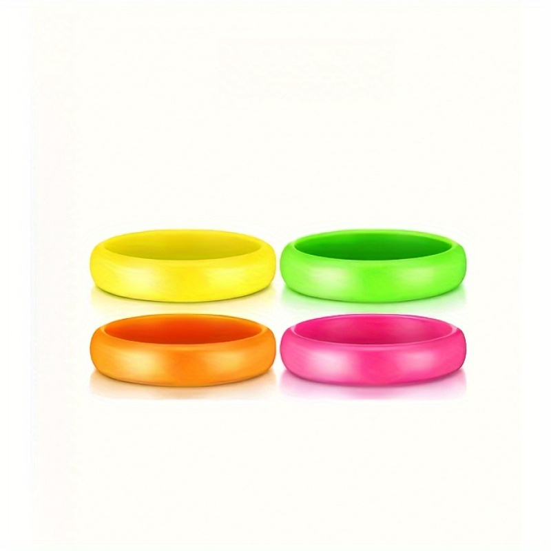 E-shop 4 Stück Vintage 80er 90er Neon Armbänder - Mehrfarbige Retro Plastikperlen Charm Armbänder, Ideal für 80er/90er Themengeburtstage, 80er & 90er