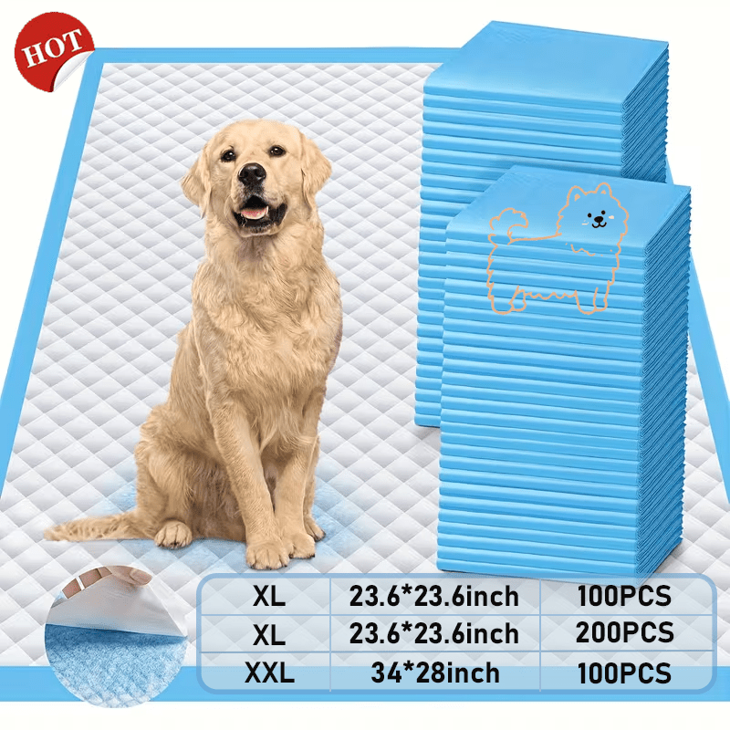 xxl dog   pads extra large 100 count large puppy training pads with   tabs 6 layers thick super absorbent leak proof quick dry potty pads for dogs and puppies