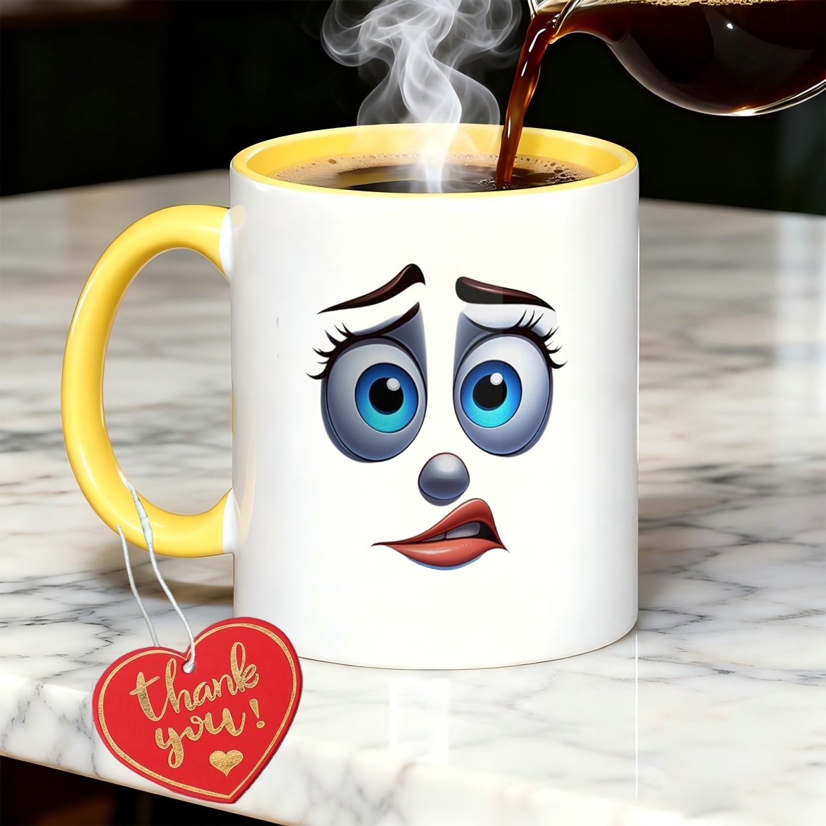 face mug creative ceramic coffee cup with   design large capacity 15oz cute drinking cup for office home daily use trendy funny gift idea